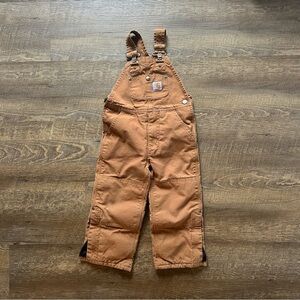 Carhartt Everyday Bibs Overalls Brown Toddler Kids Tan Size 4